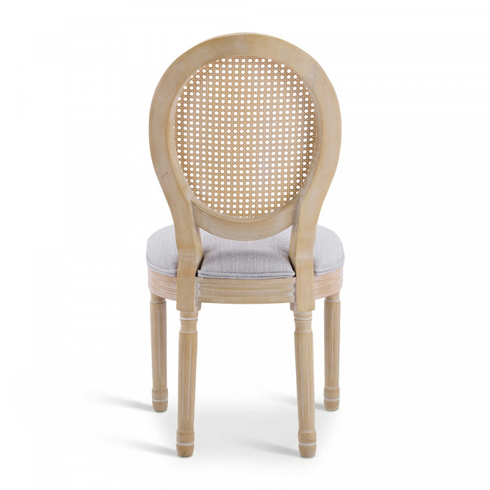 Ethan Solid Wood Rubberwood Dining Chair Set of 2 Pieces with Upholstered Seat,Grey