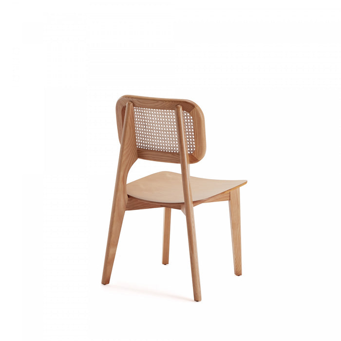 Versailles Industry Chic Wood Dining Chair in Natural - Set of 4
