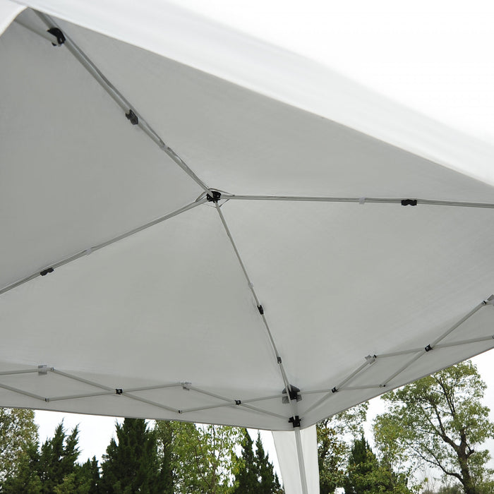 Outsunny 8' X 8' Pop Up Canopy With Inclined Legs, Outdoor Folding Tent, Portable Garden Party Gazebo With Carrying Bag For Camping, Party, Picnic, White