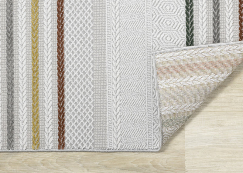 London Multi-Coloured Striped Area Rug - 7'10\" x 10'6\"