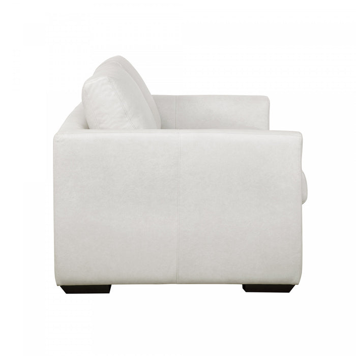 Cleo Contemporary Upholstered Loveseat in Cream