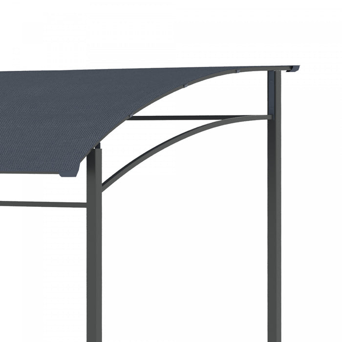 Outsunny 7' X 5' Bbq Grill Gazebo Tent Garden Grill Metal Frame And Canopy With Hooks Outdoor Sun Shade Grey