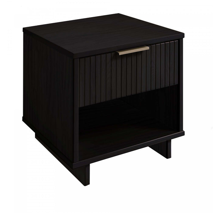 Granville Modern 18\" Nightstand in Black (1-Drawer) - Set of 2