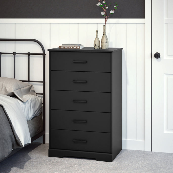 Prepac Rustic Ridge 27.5\" 5-Drawer Chest - Black