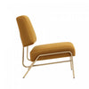Serenity Contemporary Modern Metal Upholstered Lounge Chair in Mustard | Fauteuil lounge contemporain moderne Serenity en metal et tissu, coloris moutarde