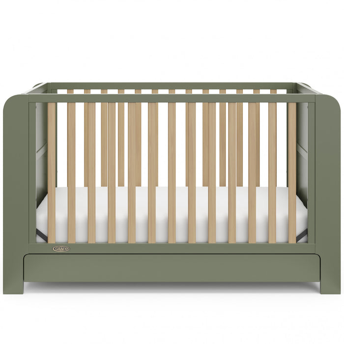 Graco Read with Me Convertible Crib with Drawer - Olive/Driftwood