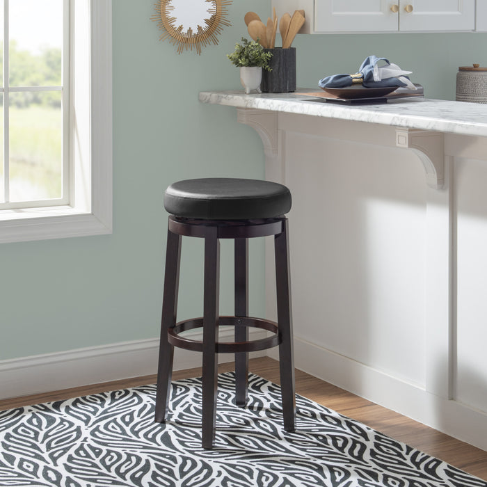 Maya Faux Leather Barstool - Black