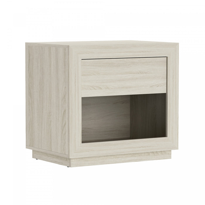 Soren Contemporary 26\" Nightstand in Whitewashed Oak (1-Drawer)
