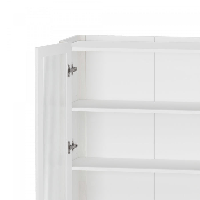 Abbey Modern 2-Piece Buffet and Bookcase in White