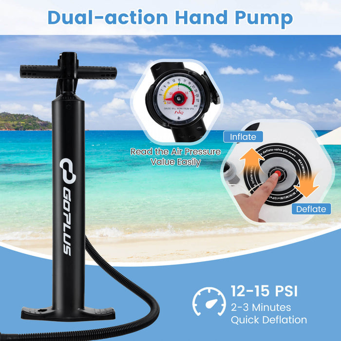 Goplus Large Inflatable Sup Board, Portable Paddle Board With 5d Rings Stand Up Paddle Board For Youth & Adult Blue