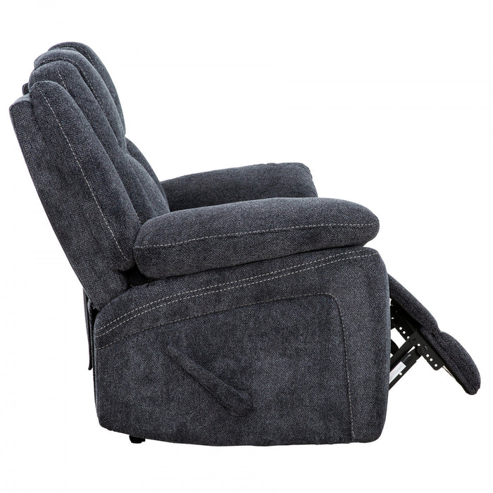 Renner 59 in. Upholstered Manual Reclining Loveseat with Lever - Dark Grey