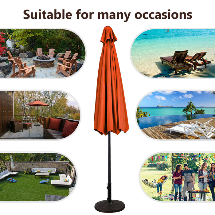 Costway 9FT Patio Umbrella Patio Market Steel Tilt W/ Crank Outdoor Yard Garden Orange