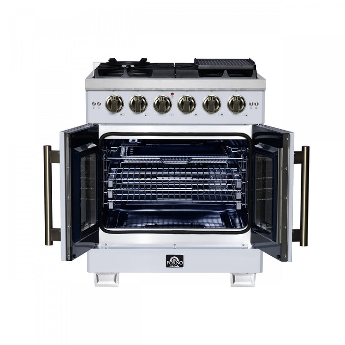Forno Capriasca 30\" White Gas Range 4.32 cu.ft -FFSGS6460-30WHT