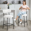 HOMCOM Modern Bar Stools Set of 2 27" Counter Height Barstools Cream White
