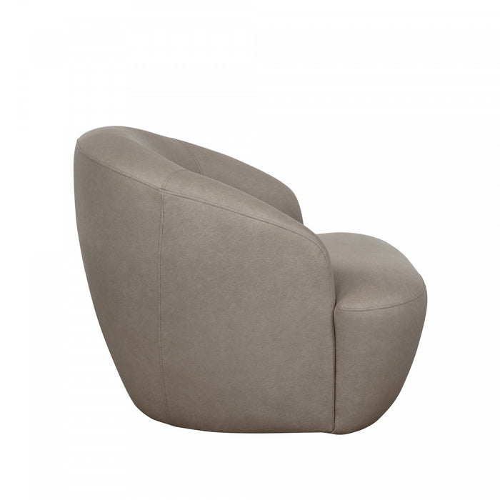 Lukas Contemporary Modern Upholstered Swivel Accent Chair in Taupe