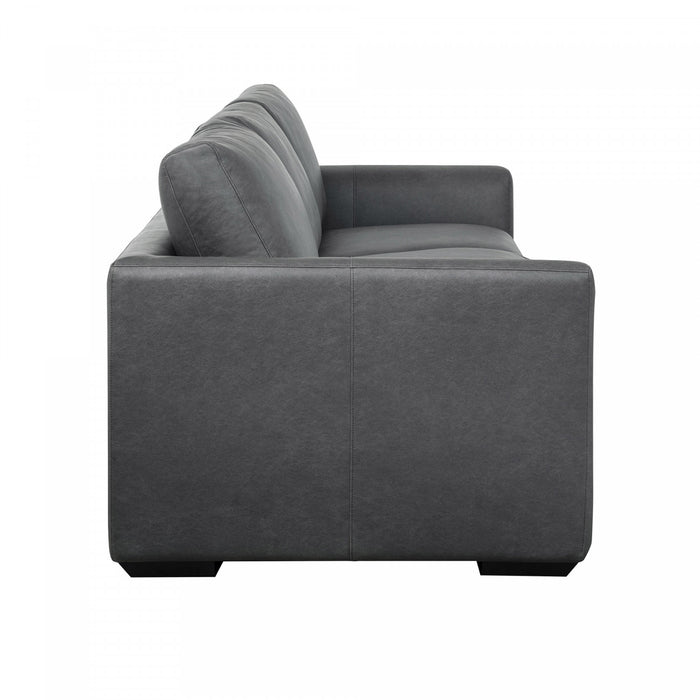 Cleo Contemporary 96\" Upholstered Sofa in Pewter