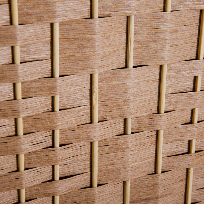 Homcom Double Hinged Woven Wicker Room Divider And Privacy Screens