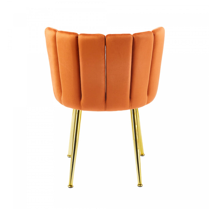 Lila Velvet Dining Chairs Set of 2,Orange Accent Chair