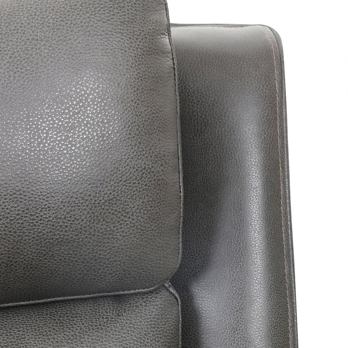 Marlow 60 in. Leather Match Power Reclining Loveseat with USB/USB-C - Charcoal
