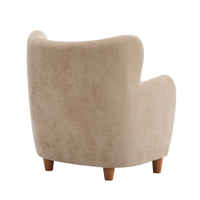 Sophia Upholstered Comfortable Armchair with Wingback,Light Camel Accent Chair