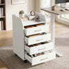 HOMCOM 4-Drawer File Cabinet with Lockable Wheels, White