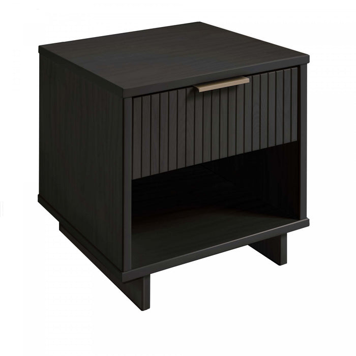 Granville Modern 18\" Nightstand in Charcoal Gray (1-Drawer) - Set of 2
