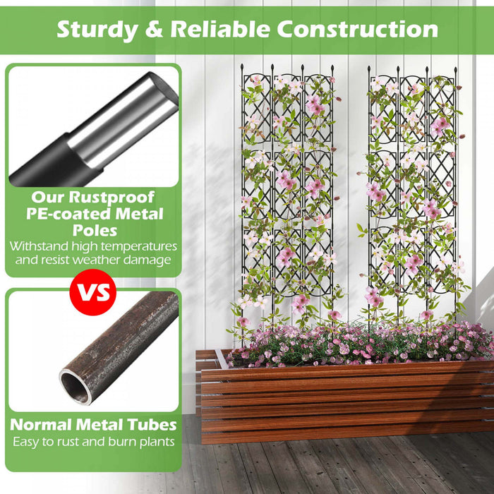 Costway 1 Pcs 58\" X 73\" Garden Trellis For Climbing Plants Rustproof Metal Plant Support Frame