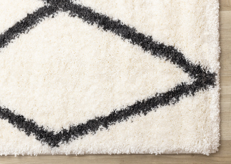 Fairmont White Grey Trellis Rug, 5'3\" x 7'7\" Indoor Area Rug