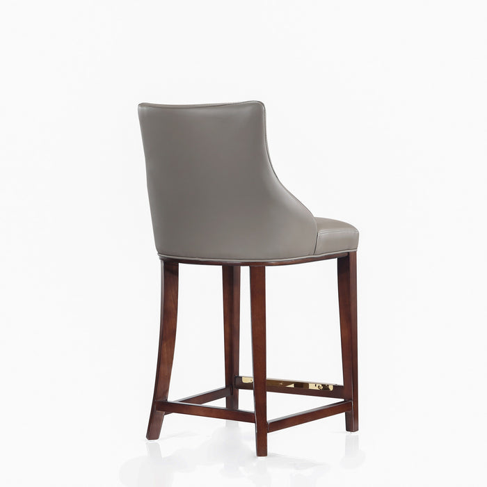 Shubert Modern Wood Upholstered Counter Stool in Dark Taupe - Set of 2