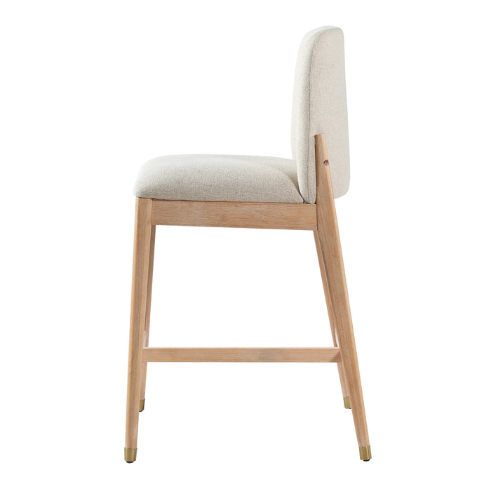 Clara Rubber Wood Bar Stool Set of 2,Natural