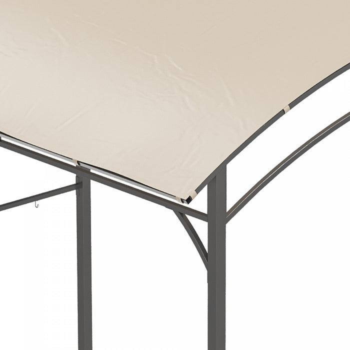 Outsunny 7' X 5' Bbq Grill Gazebo Tent, Garden Grill Canopy With Steel Frame And Hooks, Outdoor Sun Shade, Beige