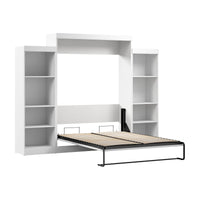 Bestar Edge Queen Murphy Bed with Closet Organizers (115 W) - White