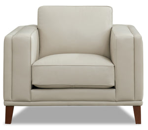 Hydeline Lyon Leather Chair - Vanilla