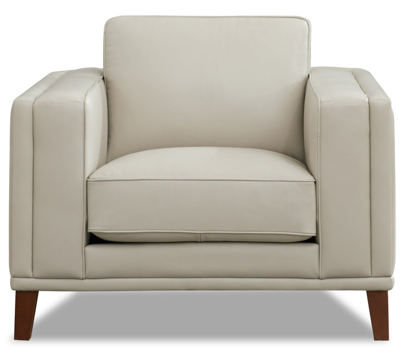 Hydeline Lyon Leather Chair - Vanilla
