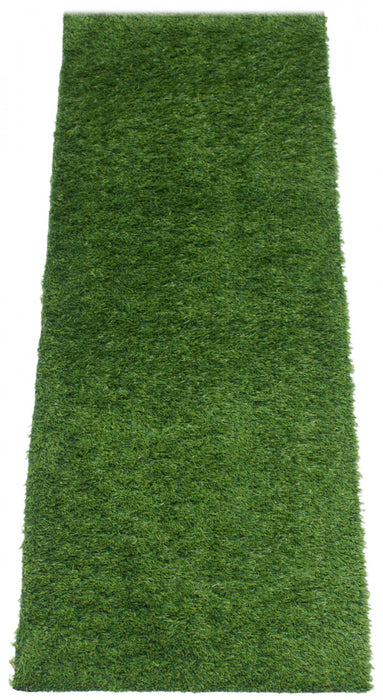 Contemporary 2'0\" x 6'0\" Faux Grass Rug in Green Outdoor Area Rug
