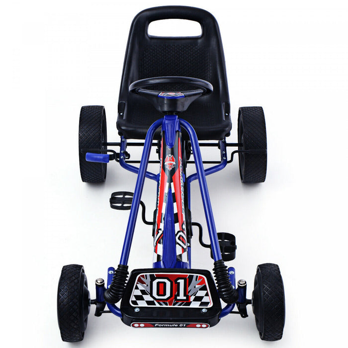 Costway 4 Wheels Kids Ride On Pedal Powered Bike Go Kart Racer Car Outdoor Play Toy