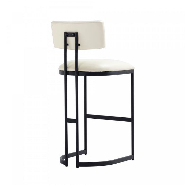 Juno Contemporary Modern Metal Barstool in Ivory
