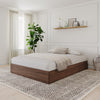 3-Drawer Storage Bed Frame, King|Walnut King Bed | Lit King tiroirs, Noyer