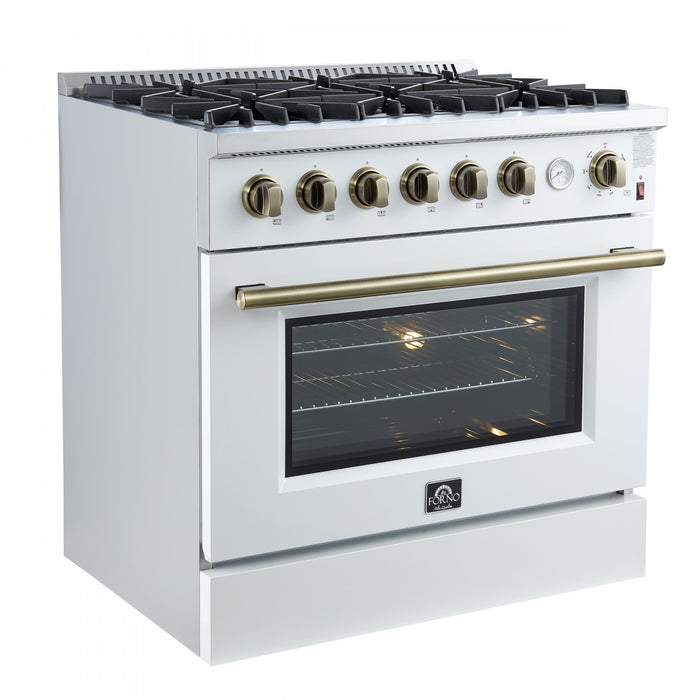 Forno Marco 36-inch Gas Range White 4.32 cu.ft - FFSGS6277-36WHT