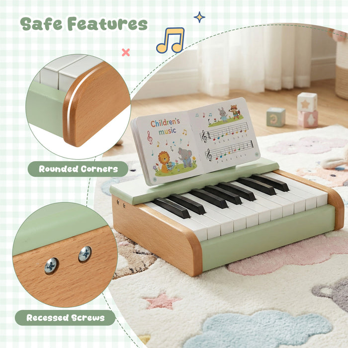 Costway 18 Keys Kids Piano Keyboard with Removable Music Stand One-key Start for Boys Girls Green