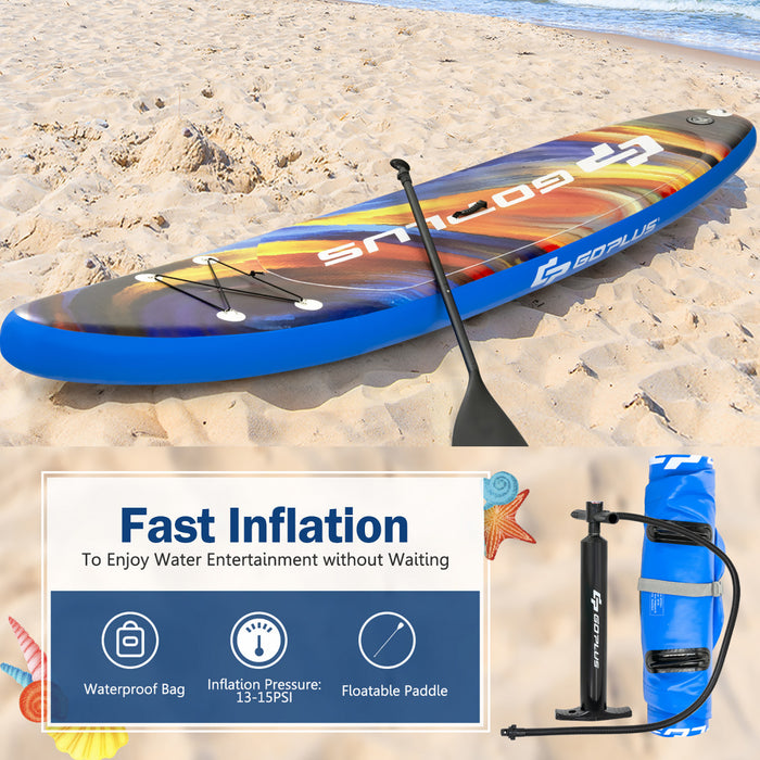 Goplus 11' Inflatable Stand Up Paddle Board Sup Surfboard W/pump Aluminum Paddle