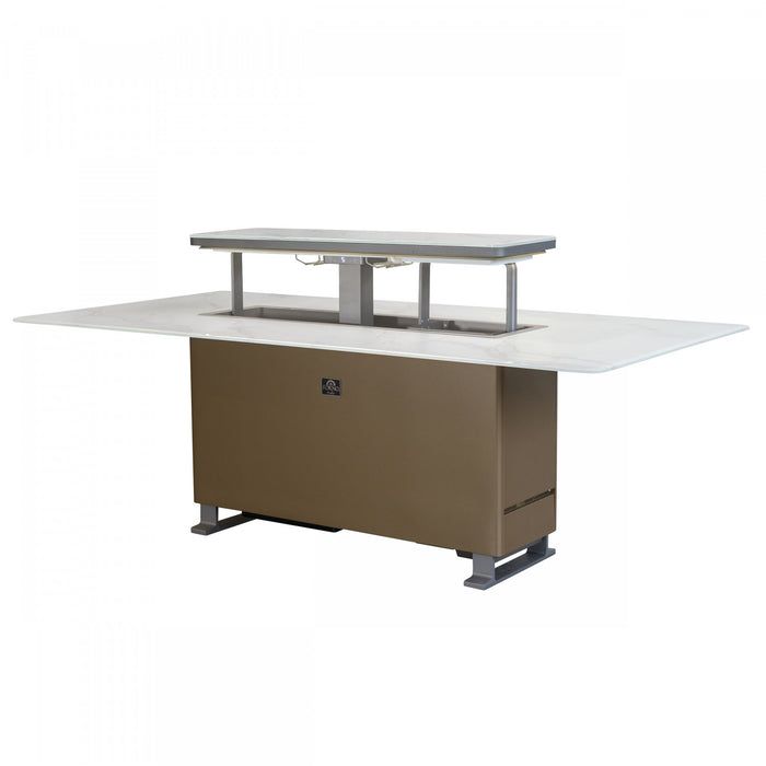 Forno Cinetico Smart Dining Table in White, 5.3 cu.ft fridge and freezer-FDTFR7044-86WHT Refrigerator