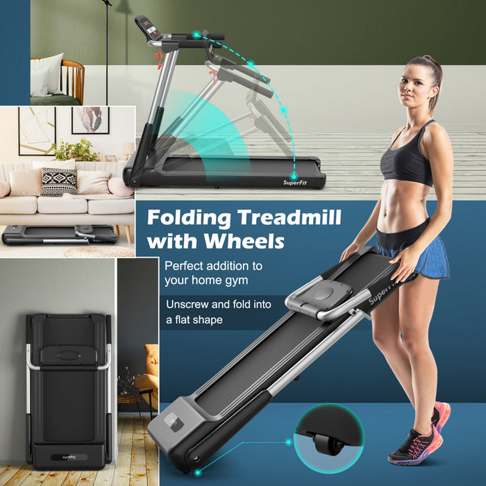 Superfit 2.25hp Folding Led Treadmill Electric Running Walking Machine With App Control Gym