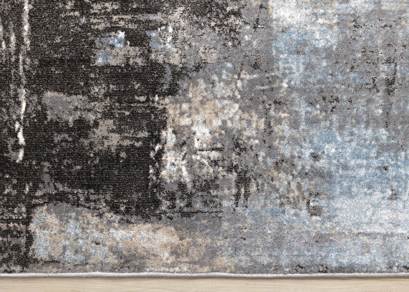 Hadley Grey Taupe Blue Distressed Design Rug, 5'3\" x 7'7\" Indoor Area Rug
