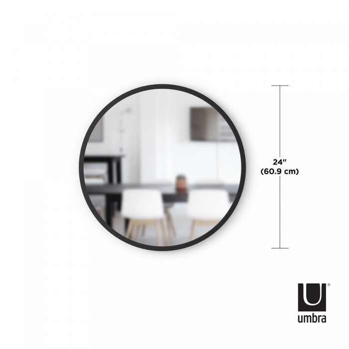 Umbra Hub Decorative Round 24\" x 24\" Wall Mirror - Black