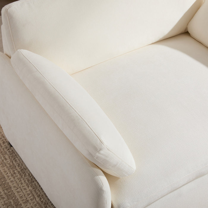 Olivia Oversized Accent Chair with Pillows,White