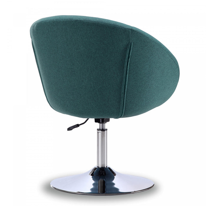 Hopper Modern Upholstered Swivel Lounge Chair in Teal - Set of 2 Accent Chair
