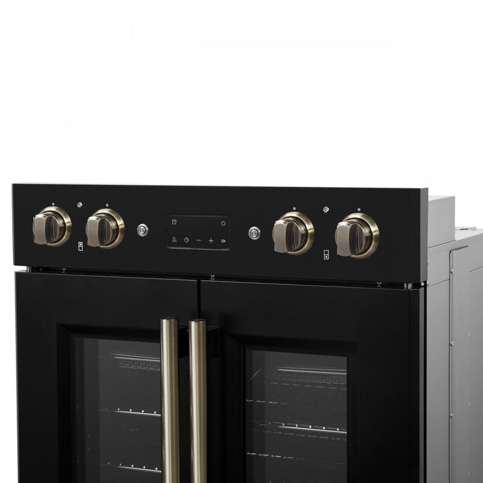 Forno Asti 30-Inch Double Electric Wall Oven in Black, 7.36 cu. ft. - FBOEL1340-30BLK