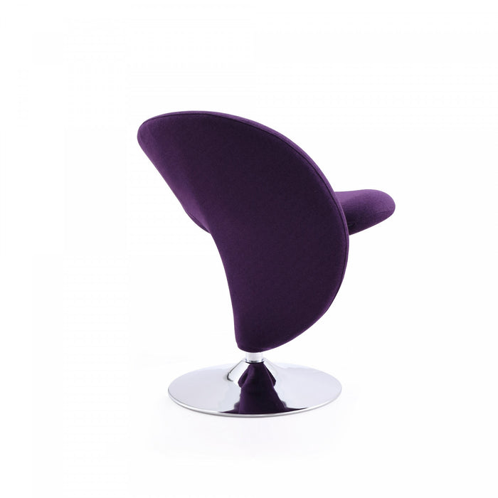 Curl Modern Wool Blend Swivel Lounge Chair in Purple - Set of 2