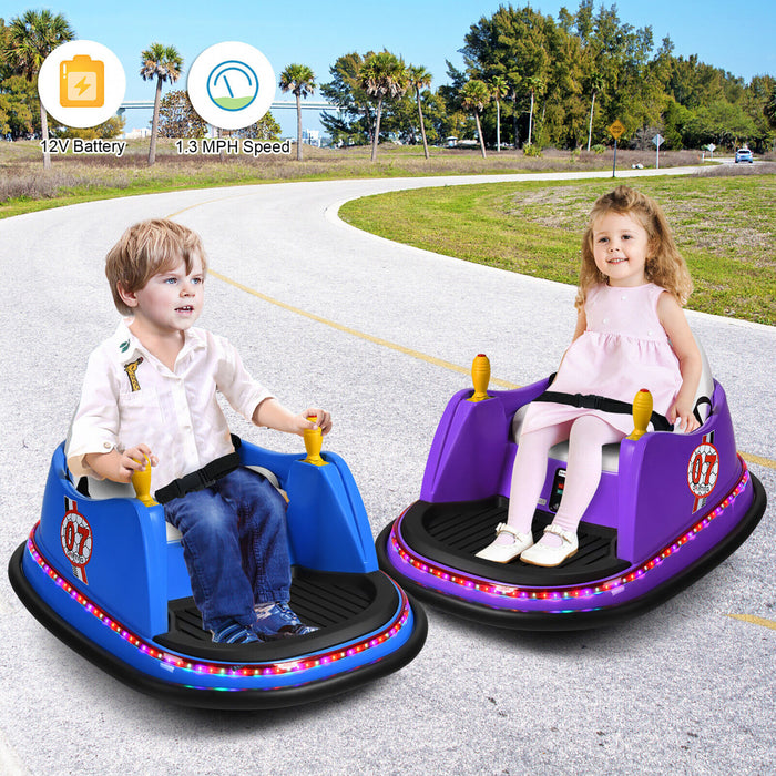 12v Vehicle 360¡a Spin Race Toy Kids Ride On Bumper Car W/ Remote Control Blue